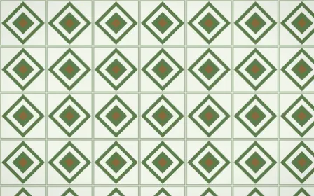 Bamboo Mist Diamond Tile — light green, brown and white azulejo background