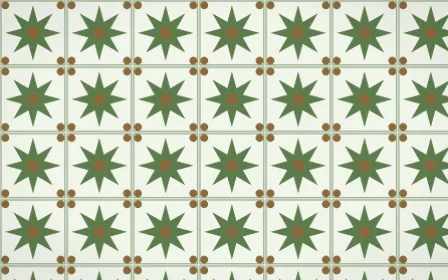 Bamboo Mist Star Tile — light green, brown and white azulejo background