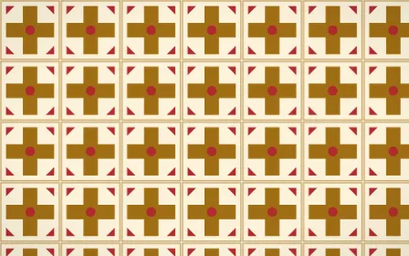 Bangkok Gold Cross Tile — light brown, red and beige azulejo background