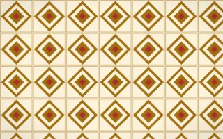 Bangkok Gold Diamond Tile — light brown, red and beige azulejo background