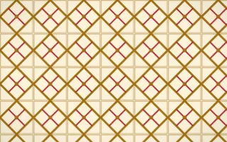 Bangkok Gold Lattice Tile — light brown, red and beige azulejo background