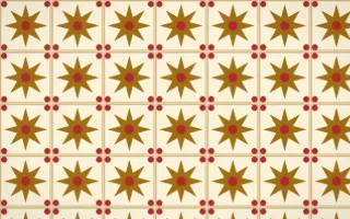 Bangkok Gold Star Tile — light brown, red and beige azulejo background