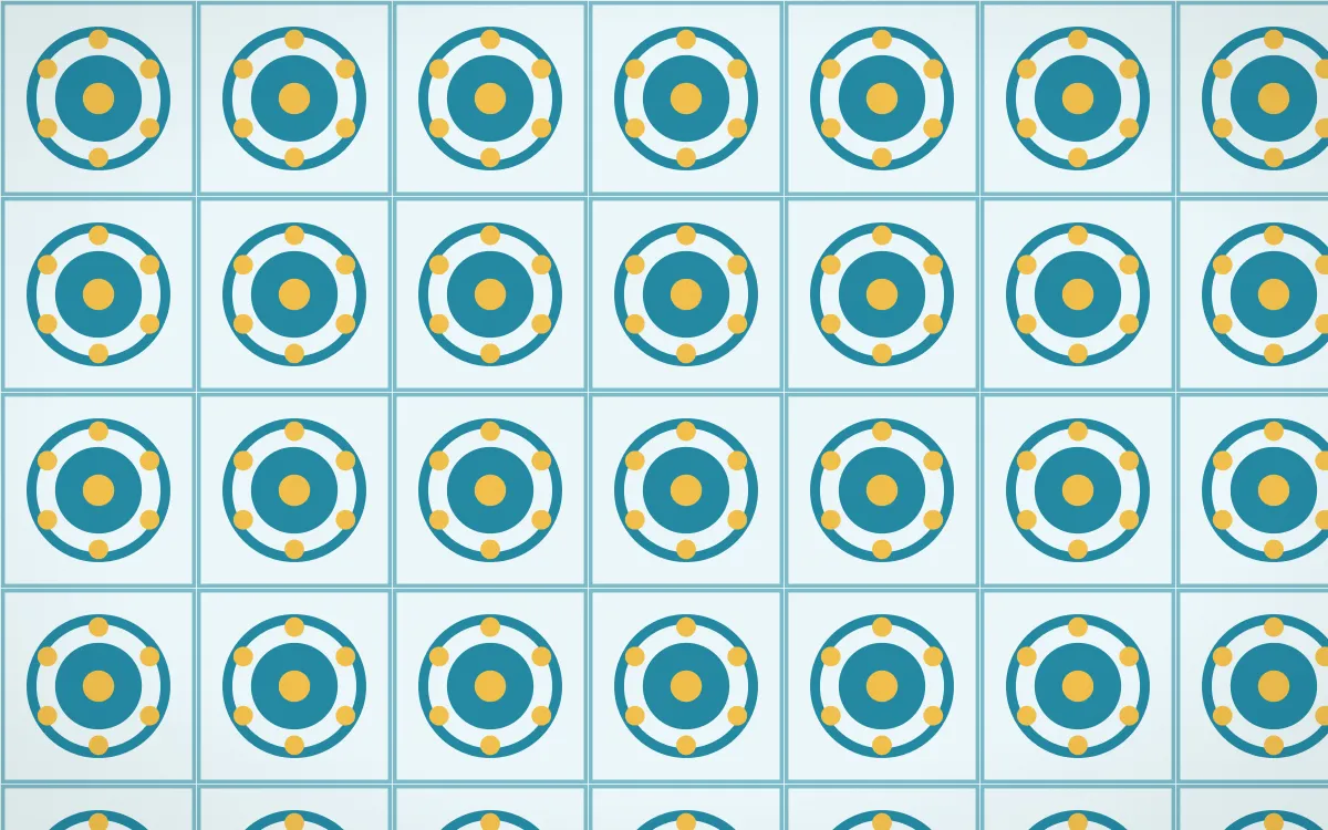 Bondi Surf Medallion Tile — light teal, gold and white azulejo background