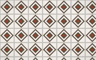 Brooklyn Loft Diamond Tile — light brown, red and white azulejo background