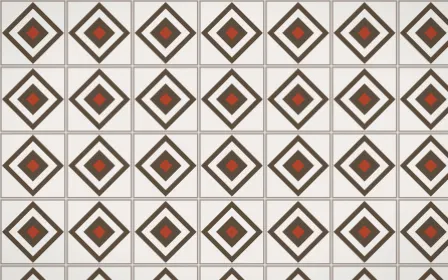 Brooklyn Loft Diamond Tile — light brown, red and white azulejo background