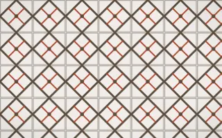Brooklyn Loft Lattice Tile — light brown, red and white azulejo background