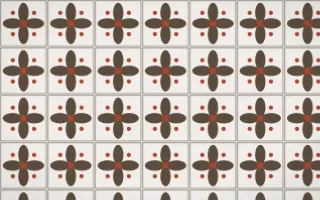 Brooklyn Loft Petal Tile — light brown, red and white azulejo background