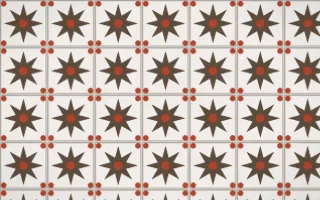 Brooklyn Loft Star Tile — light brown, red and white azulejo background
