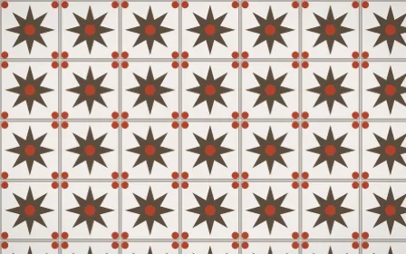Brooklyn Loft Star Tile — light brown, red and white azulejo background