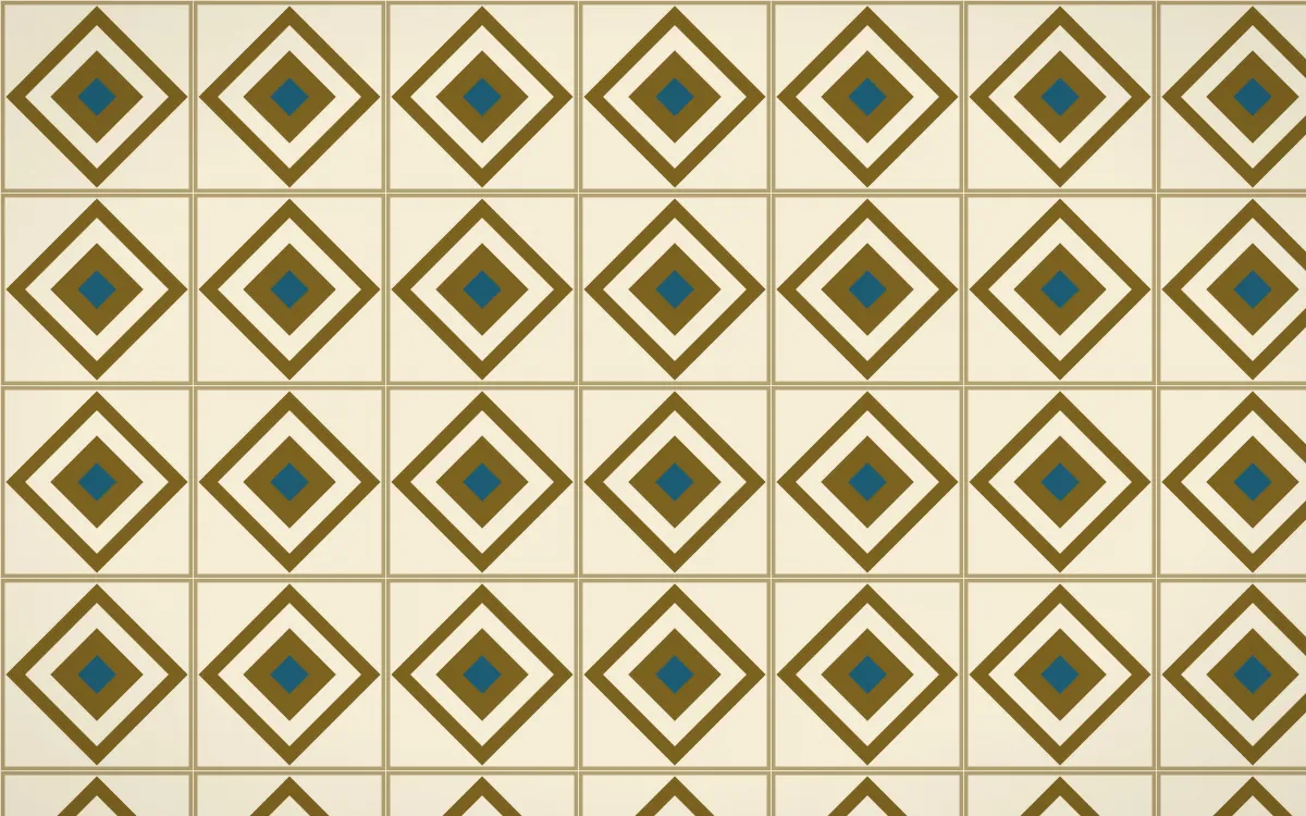 Cairo Gold Diamond Tile — light brown, blue and beige azulejo background