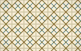 Cairo Gold Lattice Tile — light brown, blue and beige azulejo background