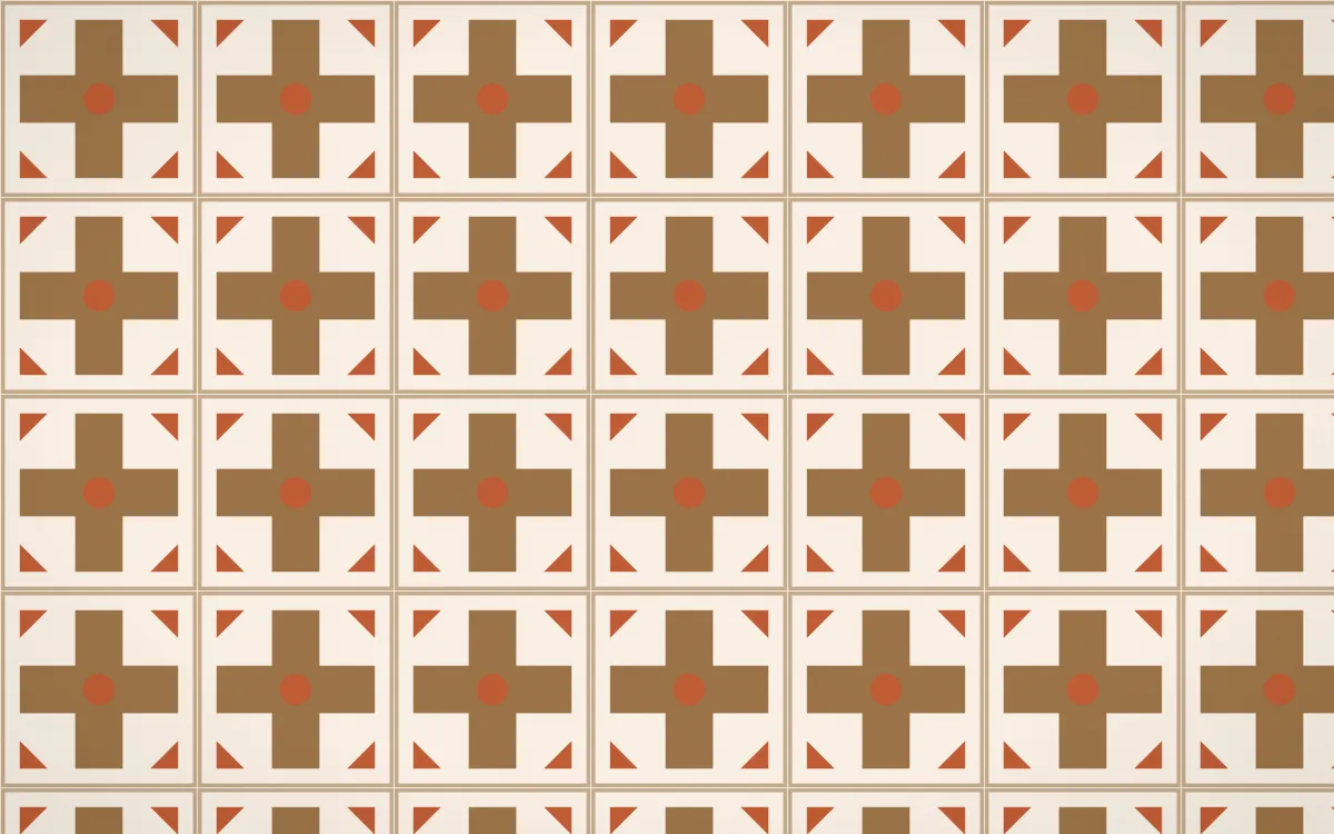 Cappadocia Cross Tile — light orange and beige azulejo background