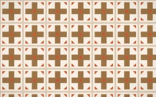 Cappadocia Cross Tile — light orange and beige azulejo background