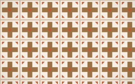 Cappadocia Cross Tile — light orange and beige azulejo background