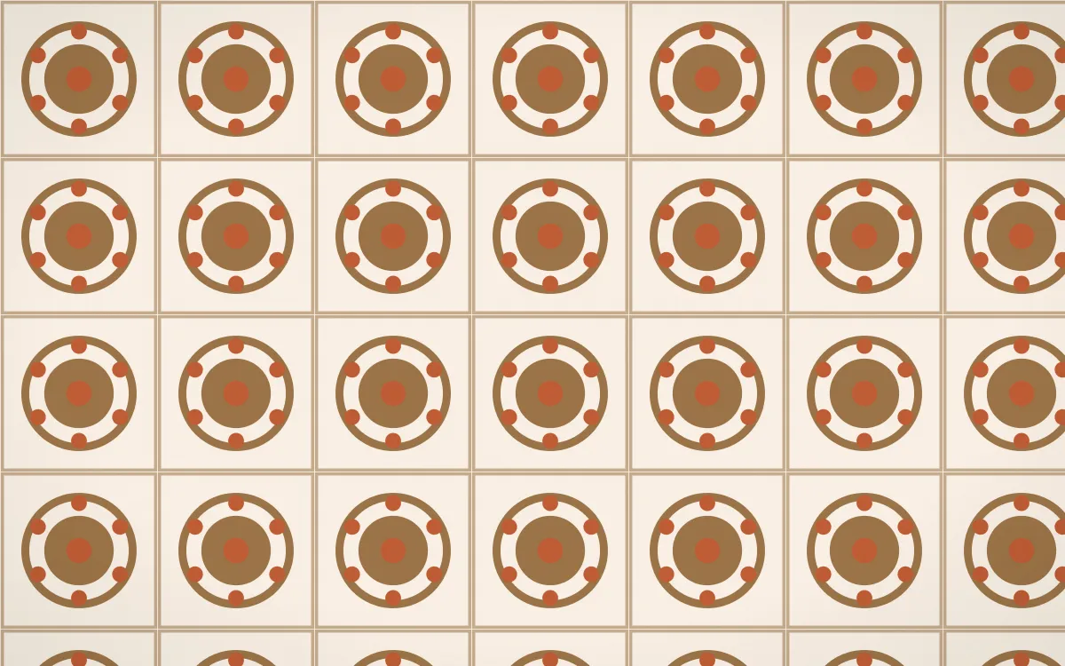 Cappadocia Medallion Tile — light orange and beige azulejo background
