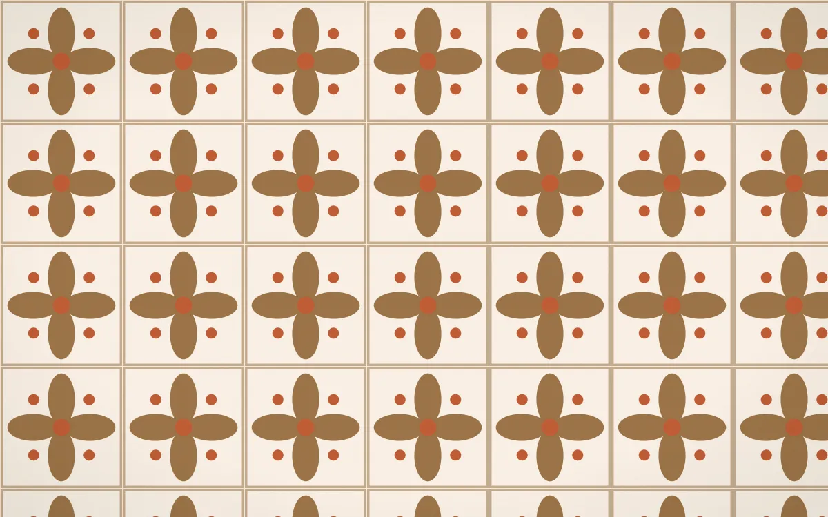 Cappadocia Petal Tile — light orange and beige azulejo background