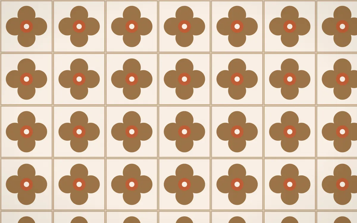 Cappadocia Quatrefoil Tile — light orange and beige azulejo background