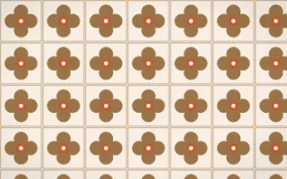 Cappadocia Quatrefoil Tile — light orange and beige azulejo background