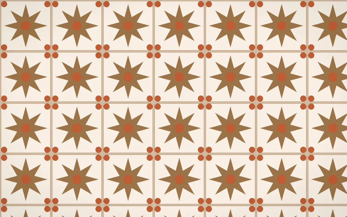 Cappadocia Star Tile — light orange and beige azulejo background