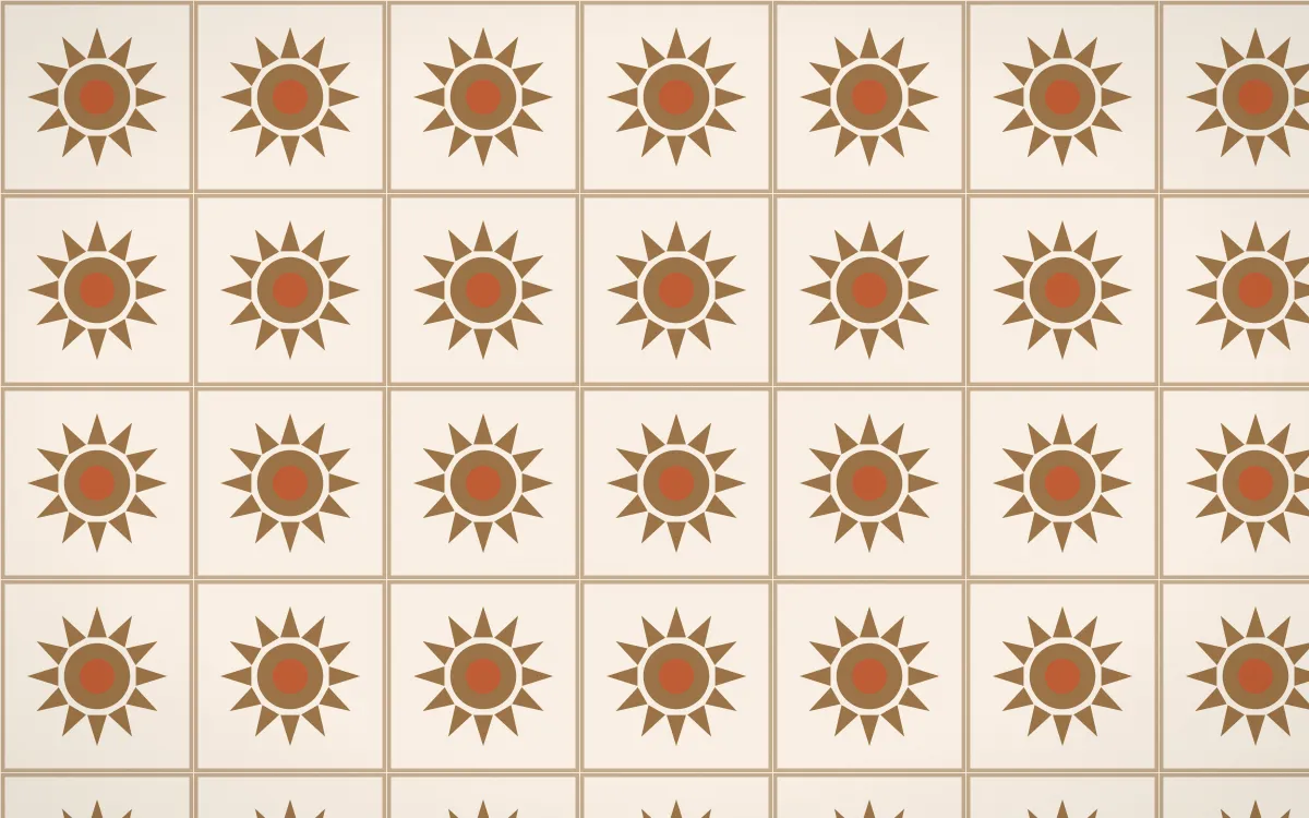 Cappadocia Sunburst Tile — light orange and beige azulejo background