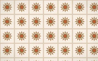 Cappadocia Sunburst Tile — light orange and beige azulejo background