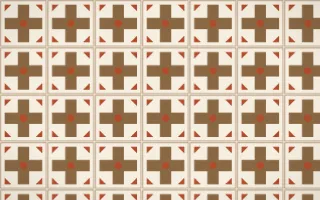 Chai Cream Cross Tile — light brown, orange and beige azulejo background