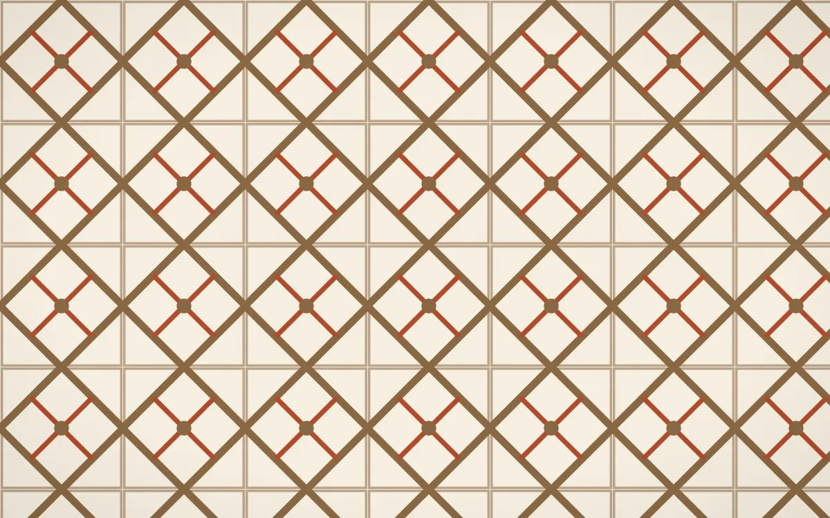 Chai Cream Lattice Tile — light brown, orange and beige azulejo background