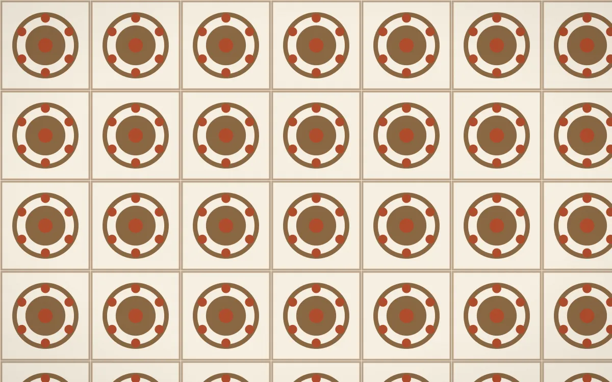Chai Cream Medallion Tile — light brown, orange and beige azulejo background