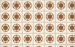 Chai Cream Medallion Tile — light brown, orange and beige azulejo background