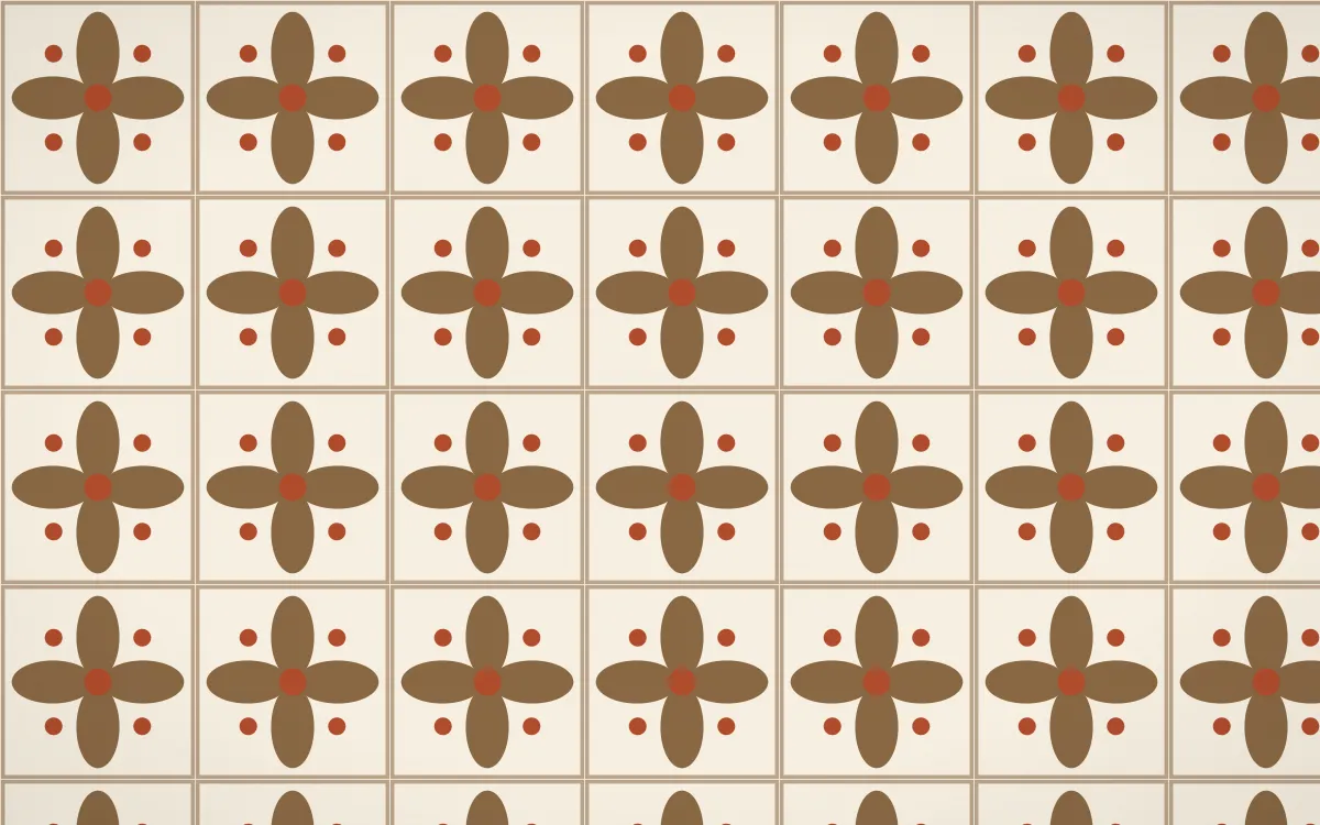 Chai Cream Petal Tile — light brown, orange and beige azulejo background