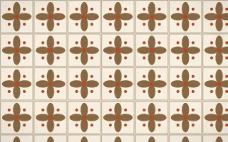 Chai Cream Petal Tile — light brown, orange and beige azulejo background