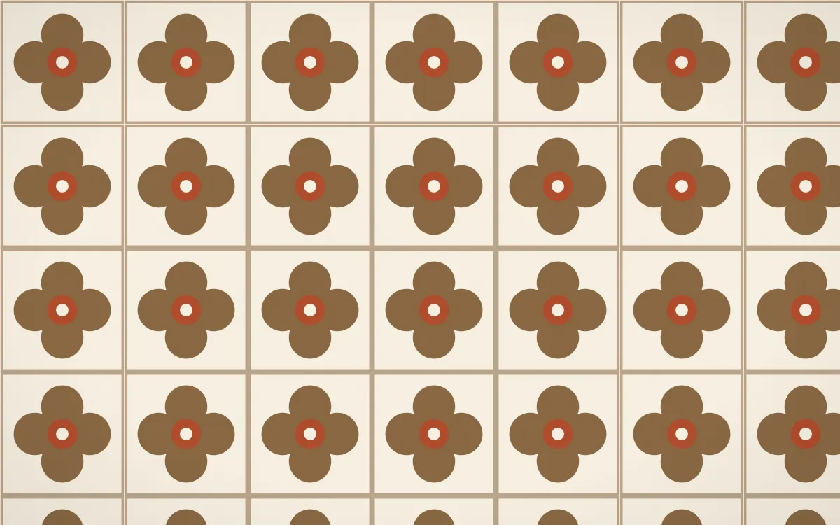 Chai Cream Quatrefoil Tile — light brown, orange and beige azulejo background