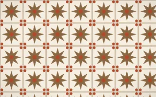 Chai Cream Star Tile — light brown, orange and beige azulejo background