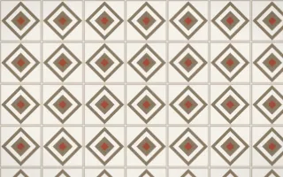 Copenhagen Hygge Diamond Tile — light orange, red and white azulejo background