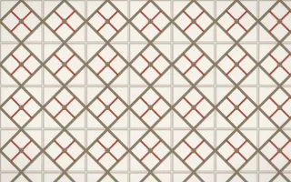 Copenhagen Hygge Lattice Tile — light orange, red and white azulejo background