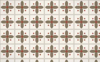 Copenhagen Hygge Petal Tile — light orange, red and white azulejo background