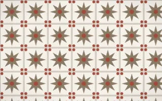 Copenhagen Hygge Star Tile — light orange, red and white azulejo background