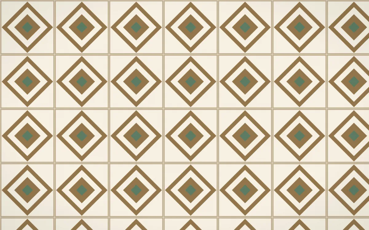 Cotswold Stone Diamond Tile — light orange, green and beige azulejo background