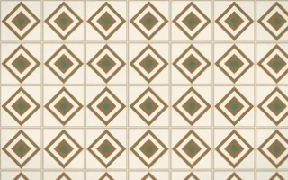 Cotswold Stone Diamond Tile — light orange, green and beige azulejo background