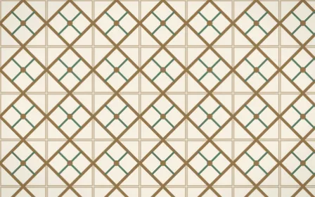 Cotswold Stone Lattice Tile — light orange, green and beige azulejo background