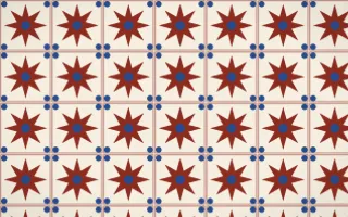 Cusco Weave Star Tile — light red, blue and beige azulejo background
