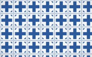 Delft Blue Cross Tile — light blue and white azulejo background