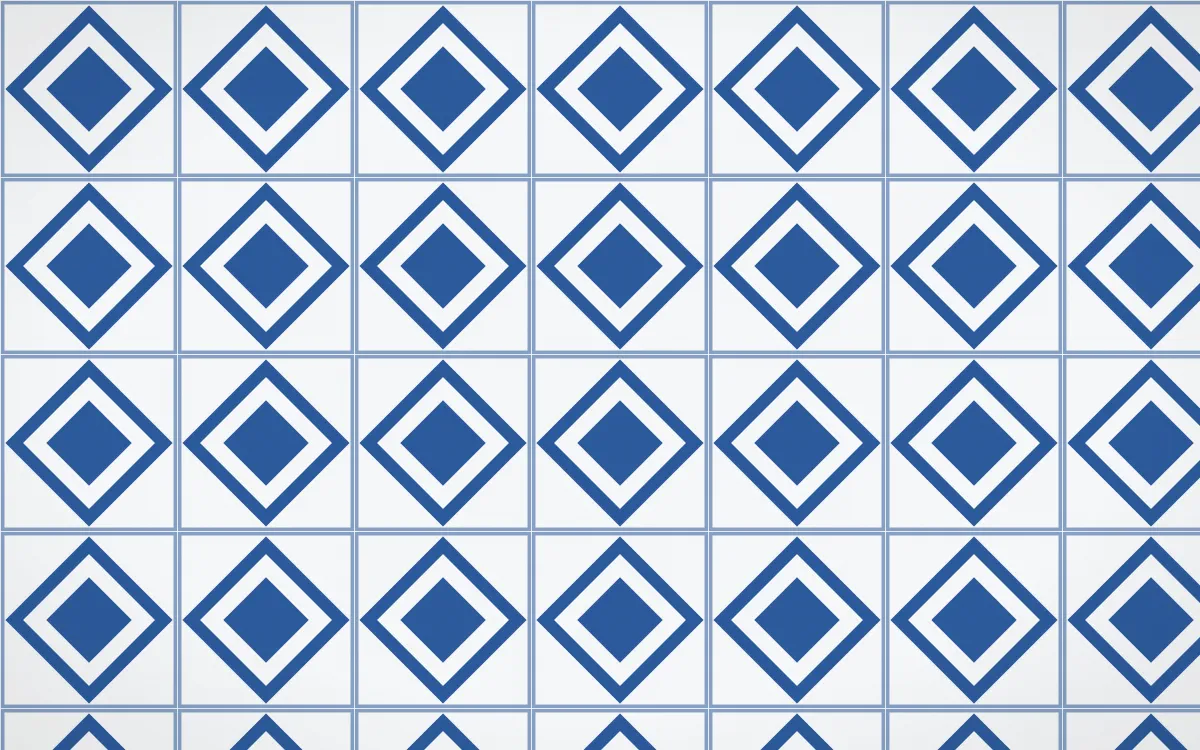 Delft Blue Diamond Tile — light blue and white azulejo background