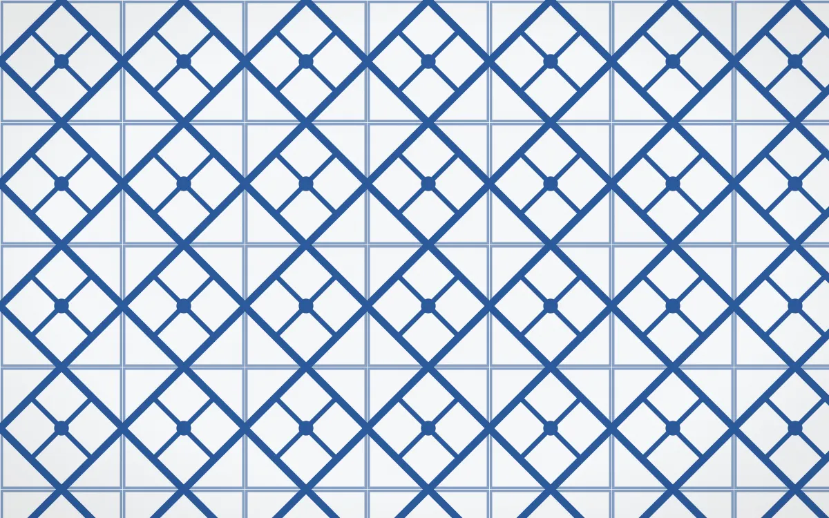 Delft Blue Lattice Tile — light blue and white azulejo background