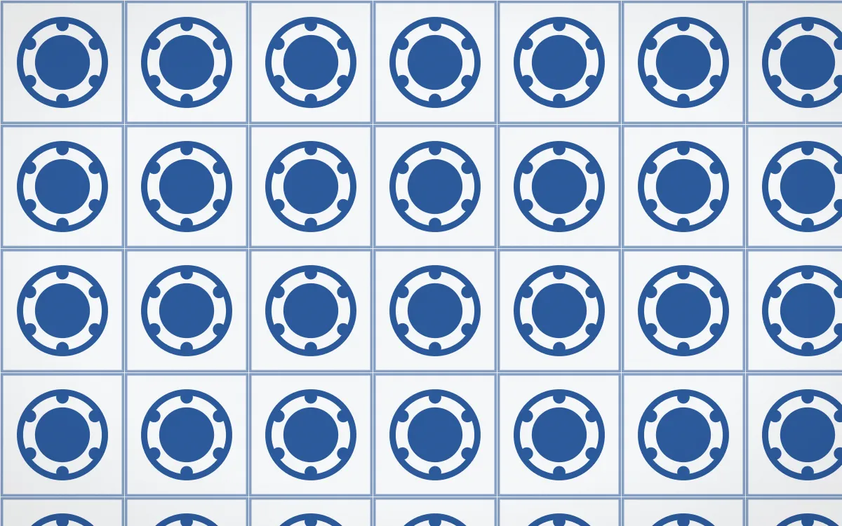 Delft Blue Medallion Tile — light blue and white azulejo background