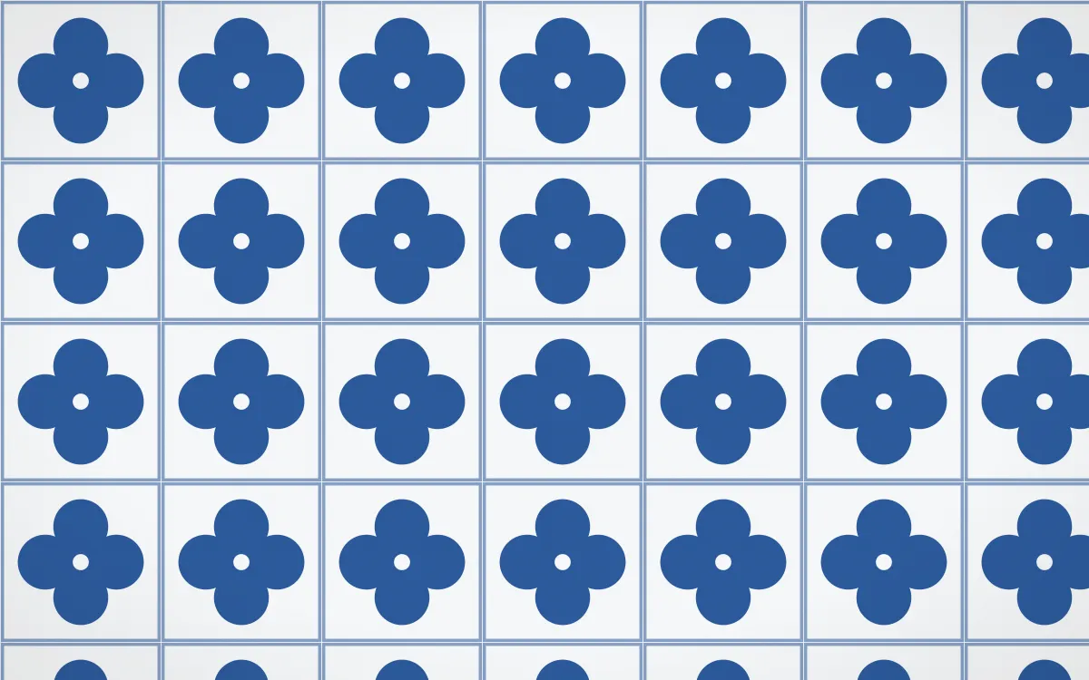 Delft Blue Quatrefoil Tile — light blue and white azulejo background