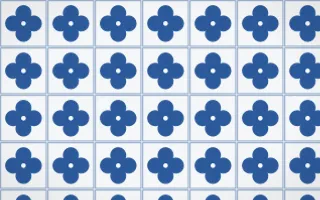 Delft Blue Quatrefoil Tile — light blue and white azulejo background