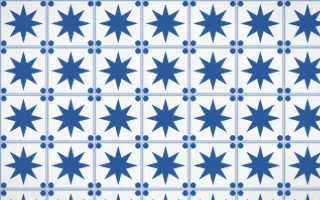 Delft Blue Star Tile — light blue and white azulejo background