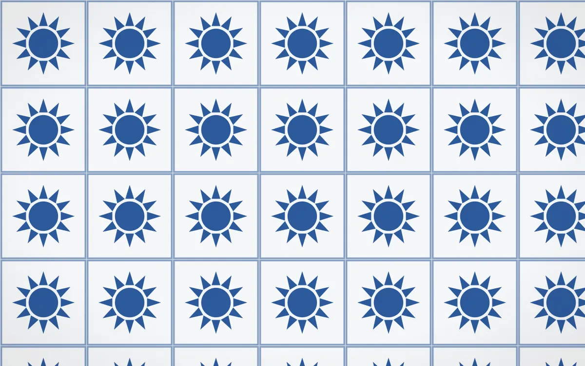 Delft Blue Sunburst Tile — light blue and white azulejo background