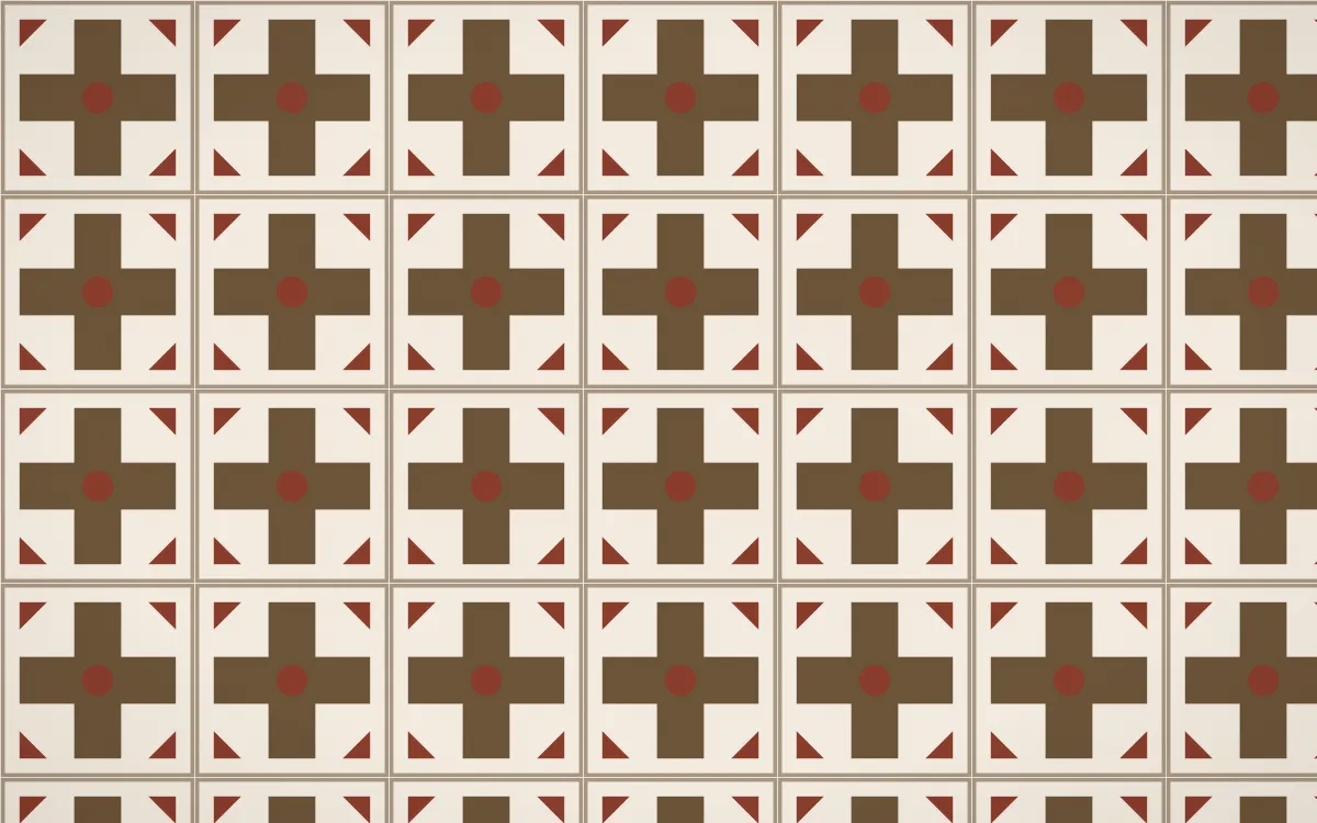 Desert Oud Cross Tile — light brown and beige azulejo background